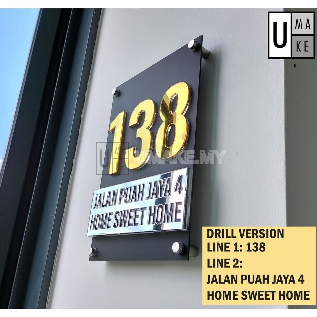 Premium 3D Acrylic House Number Plate