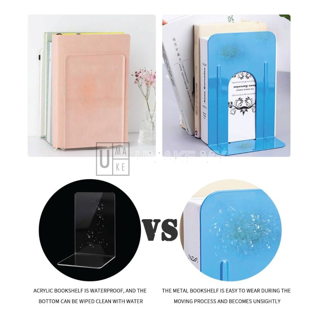 Acrylic L-Shaped Bookends (Pair)