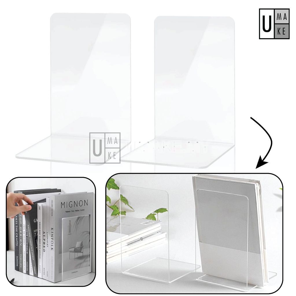 Acrylic L-Shaped Bookends (Pair)