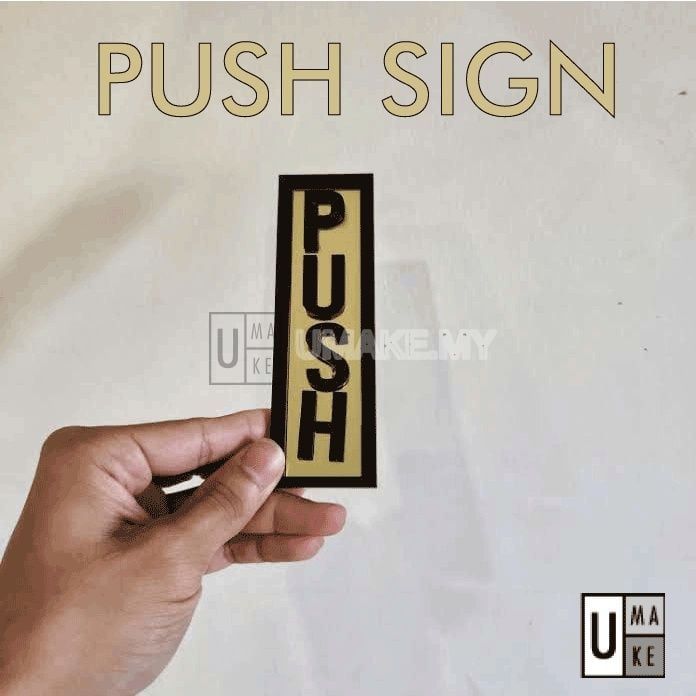 3D Acrylic Push Pull Sign (Black Gold)