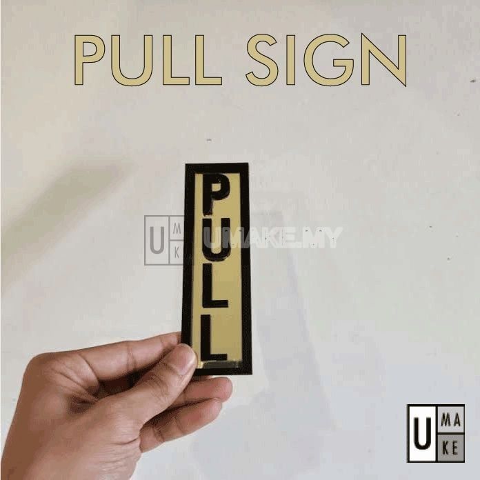 3D Acrylic Push Pull Sign (Black Gold)
