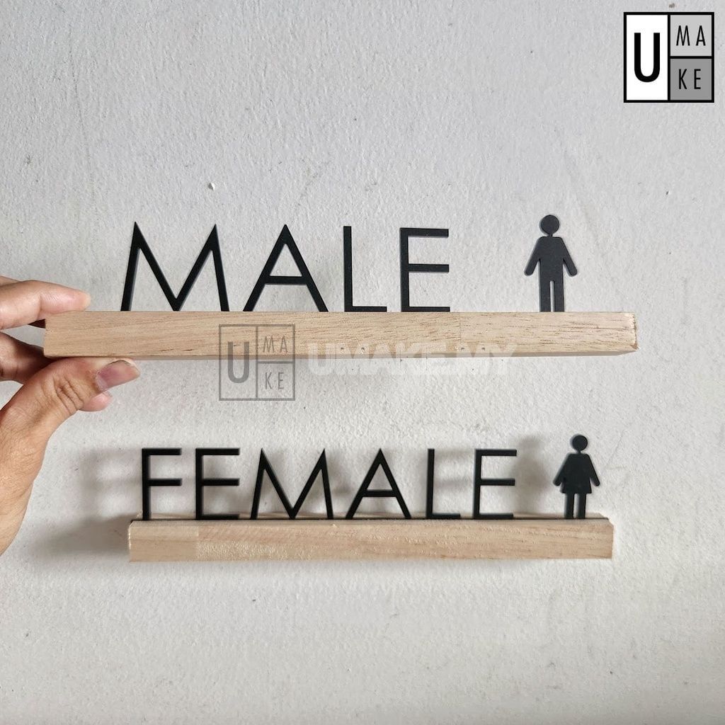 Wood & Acrylic Wayfinding Sign Set