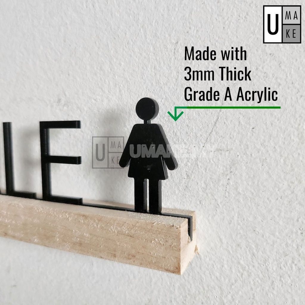 Wood & Acrylic Wayfinding Sign Set