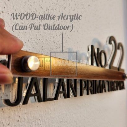 Gold Acrylic House Number Plate