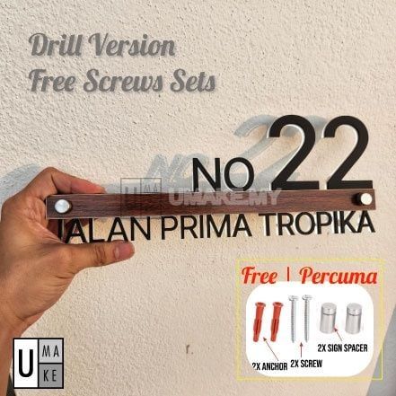 Gold Acrylic House Number Plate