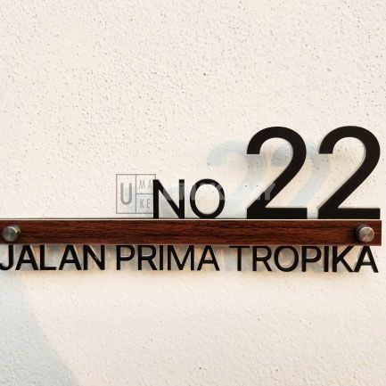 Gold Acrylic House Number Plate