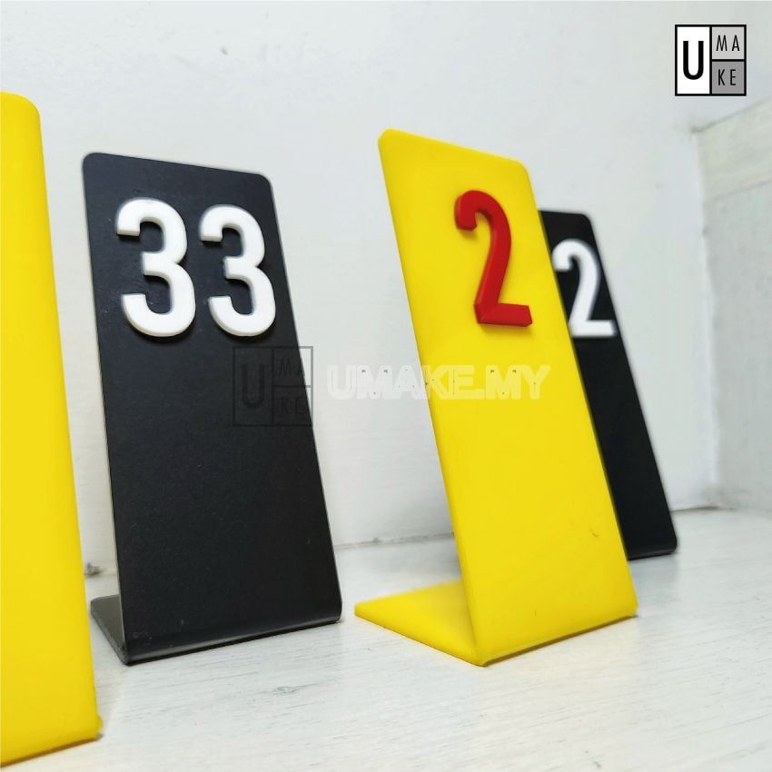 Acrylic Standing Table Number (L-Shape, 5pcs)