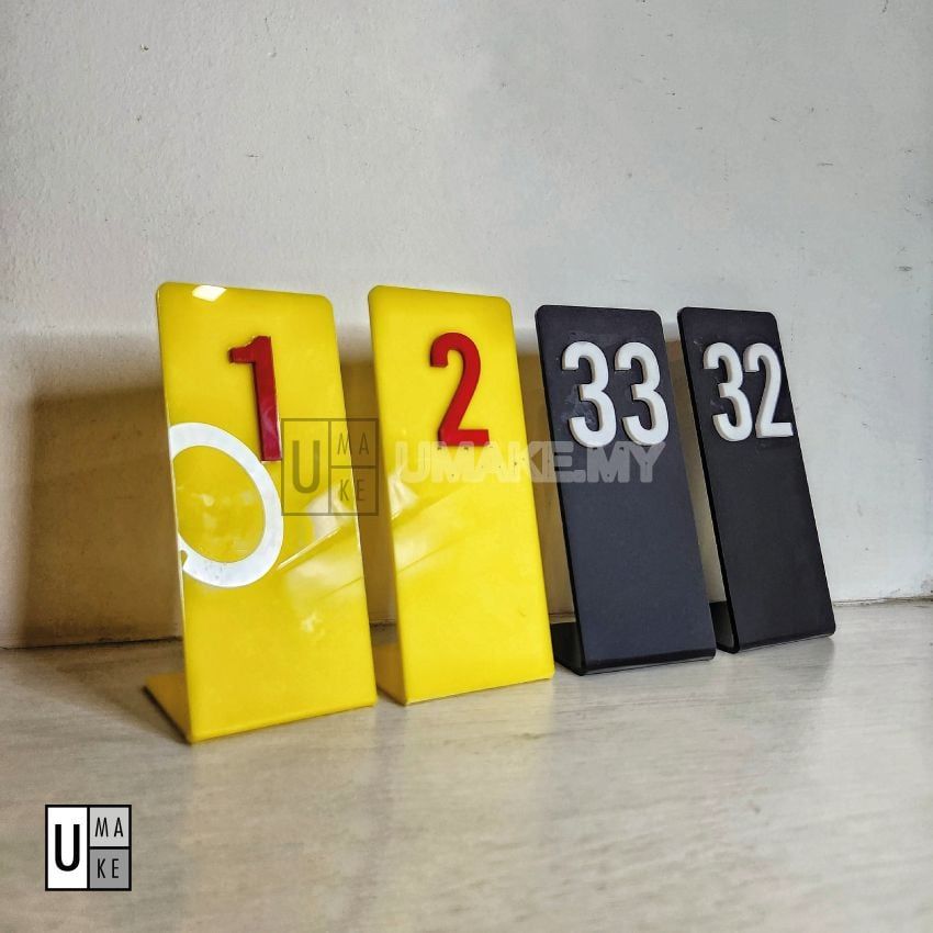 Acrylic Standing Table Number (L-Shape, 5pcs)