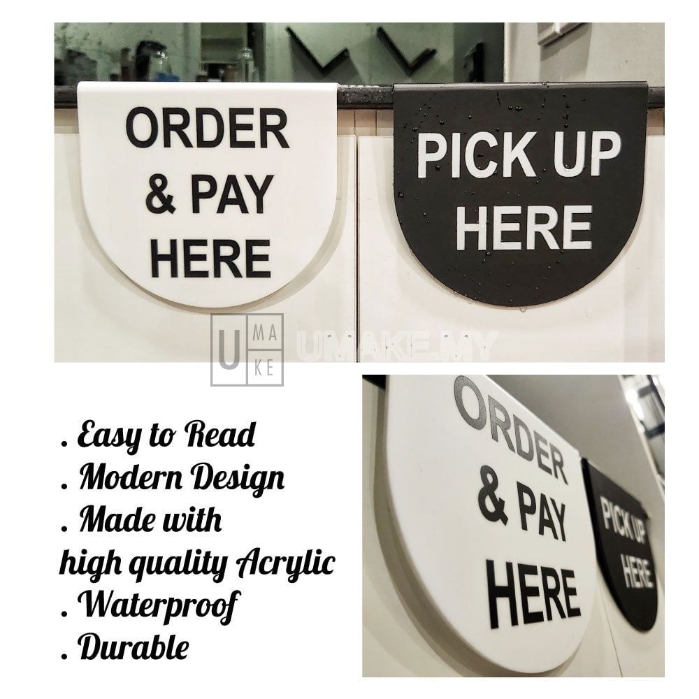 Acrylic Counter Direction Sign