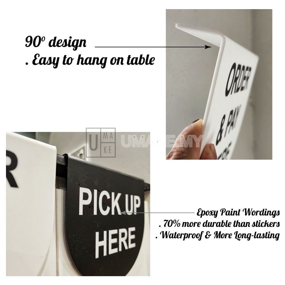 Acrylic Counter Direction Sign