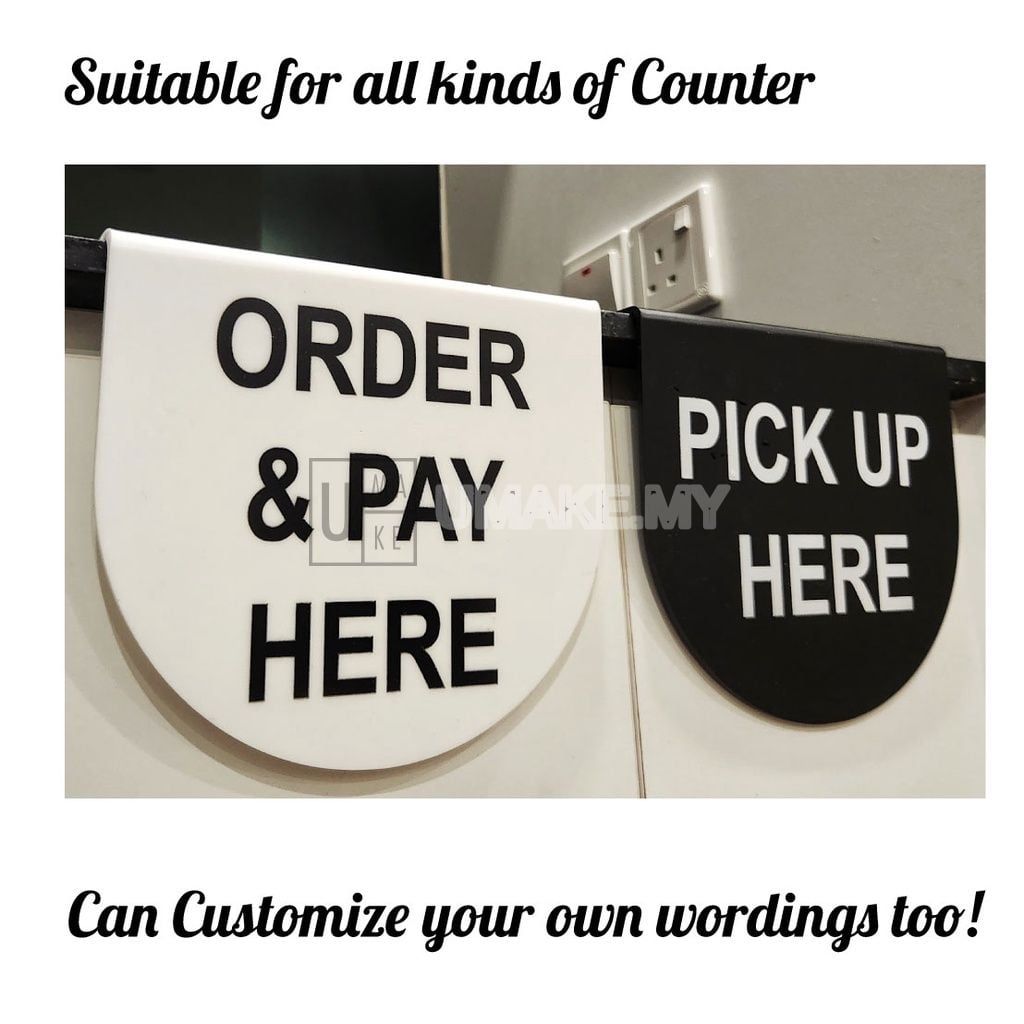 Acrylic Counter Direction Sign