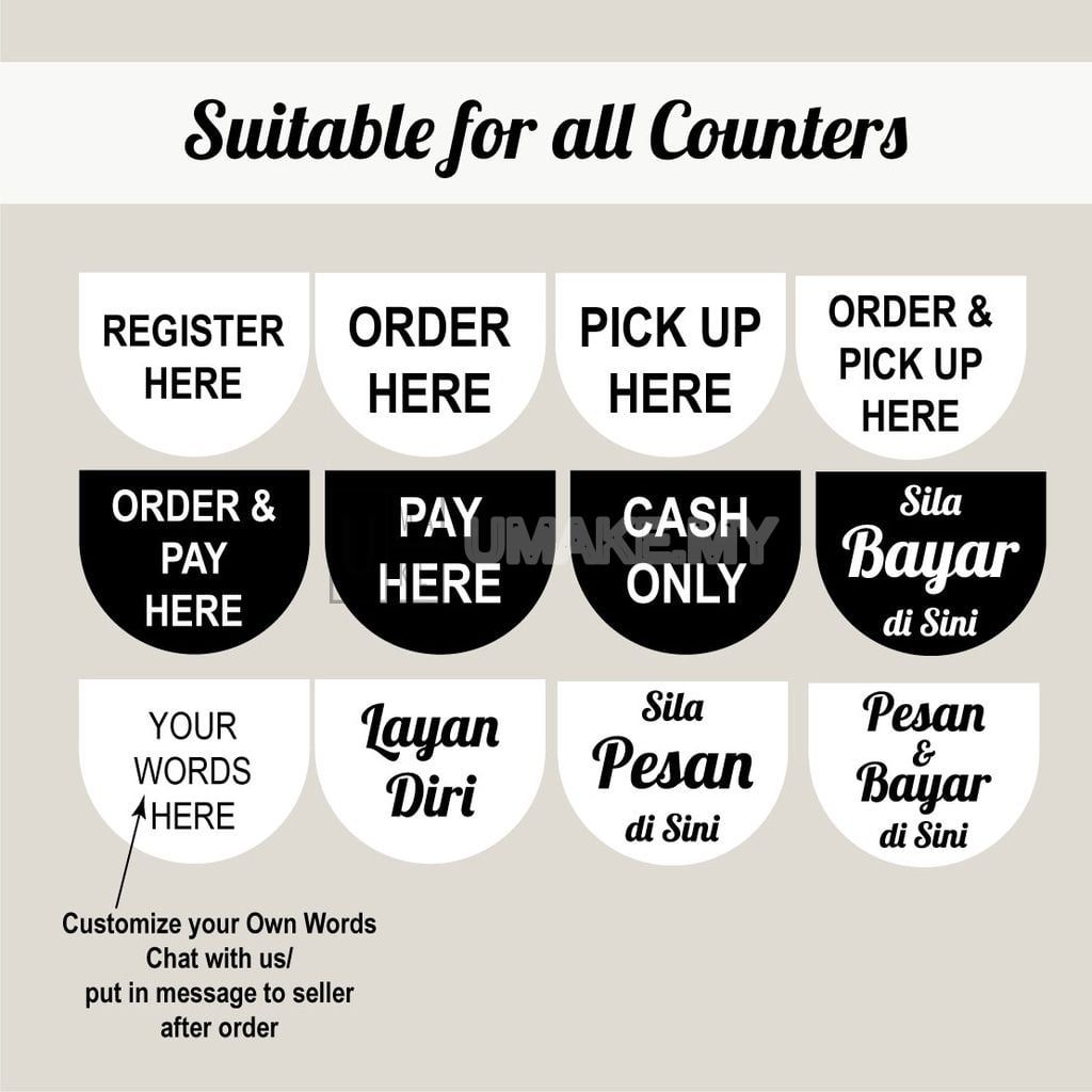 Acrylic Counter Direction Sign