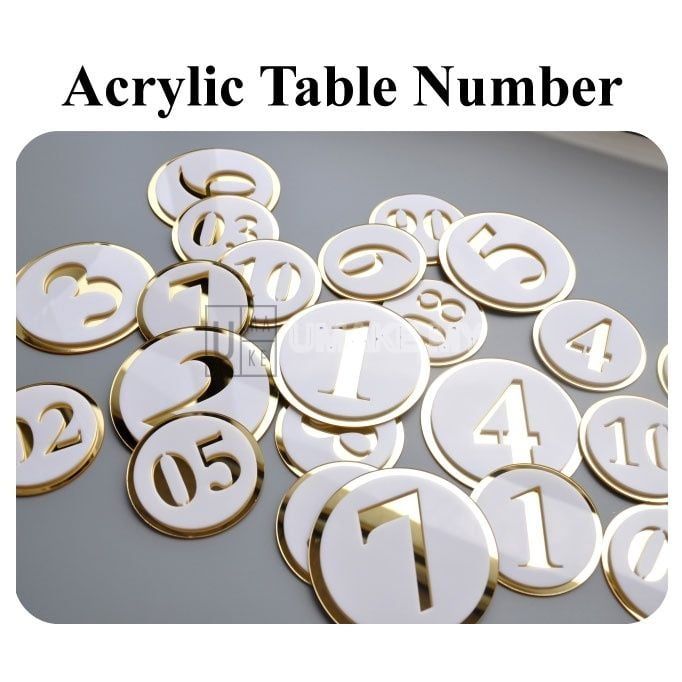 3D Acrylic Table Number (Round, 5pcs)