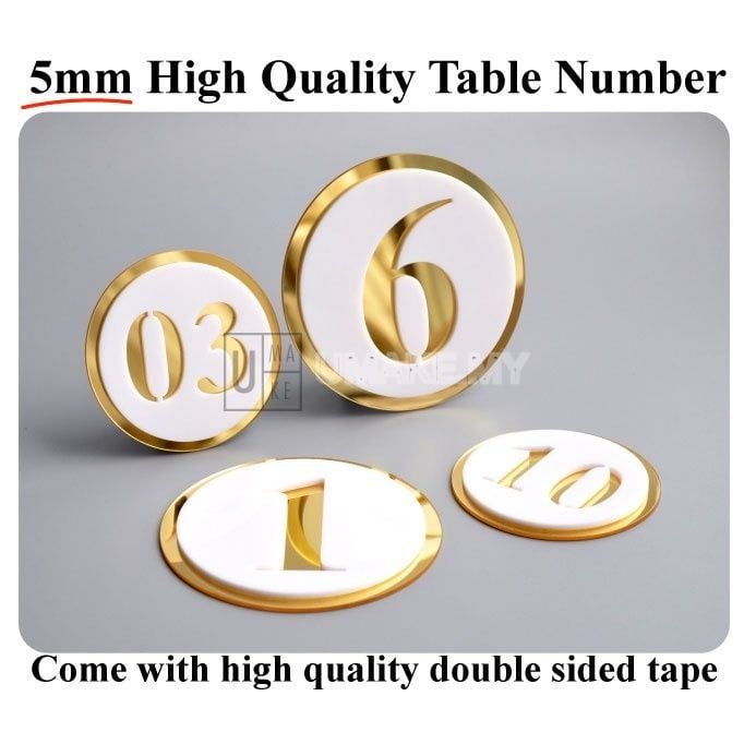 3D Acrylic Table Number (Round, 5pcs)