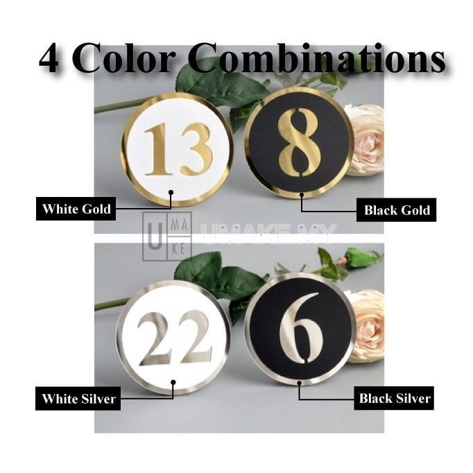 3D Acrylic Table Number (Round, 5pcs)