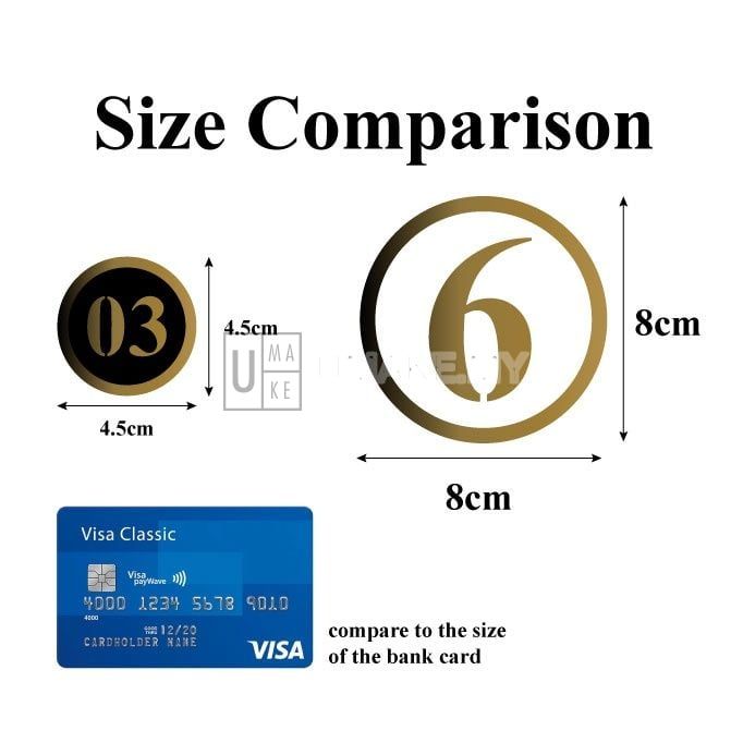 3D Acrylic Table Number (Round, 5pcs)