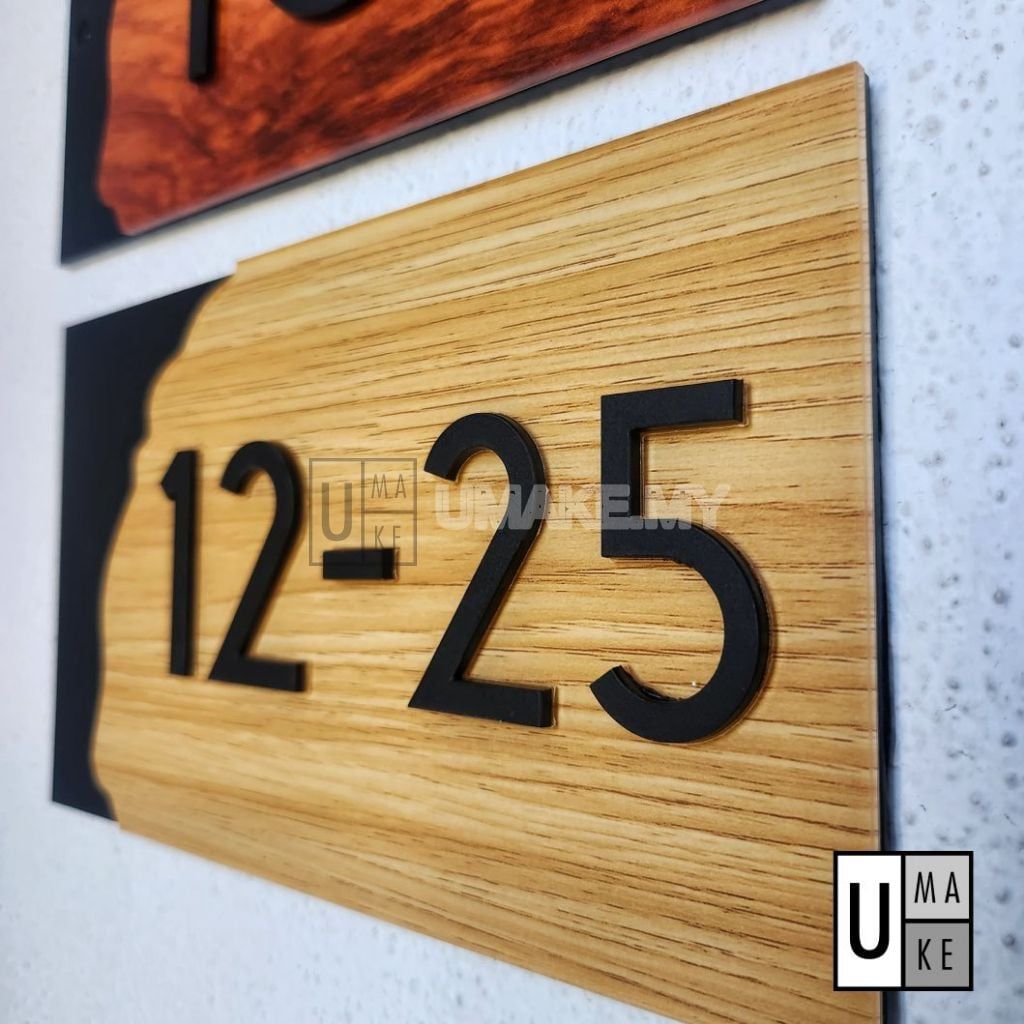 Custom Wood & Acrylic House Number Plate