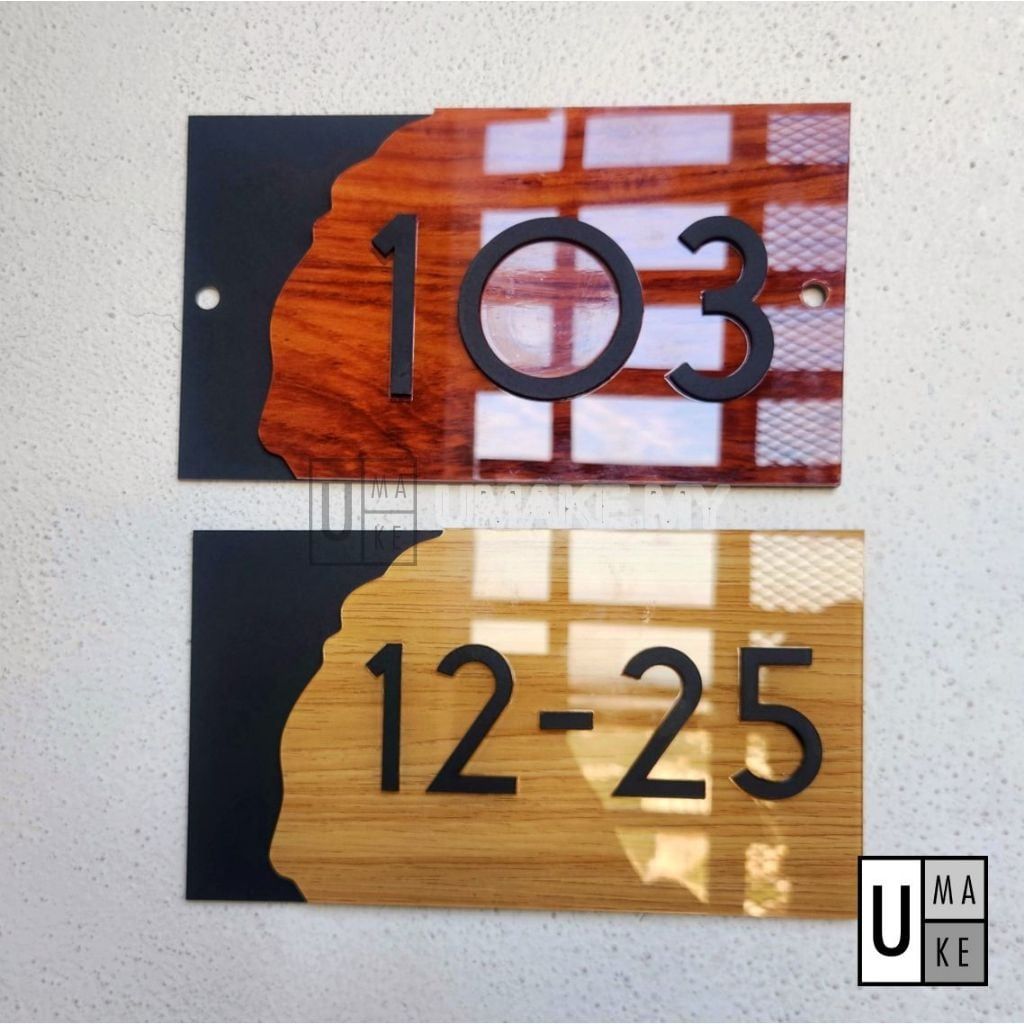 Custom Wood & Acrylic House Number Plate