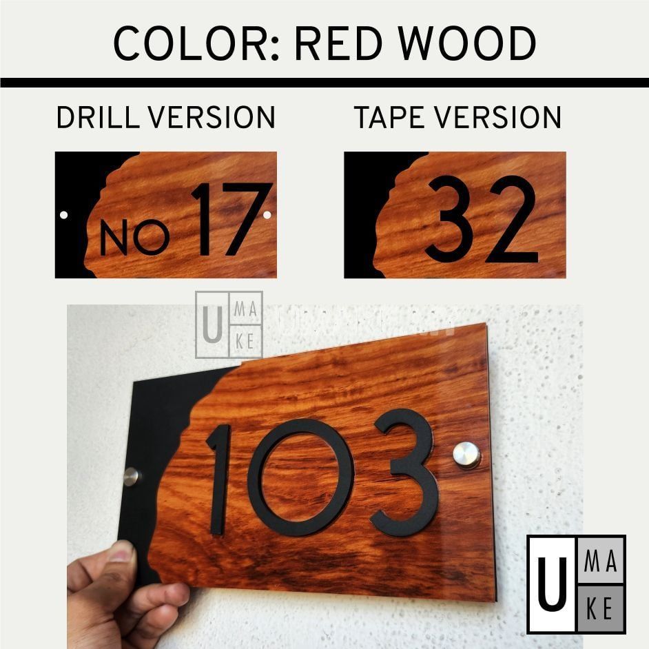 Custom Wood & Acrylic House Number Plate
