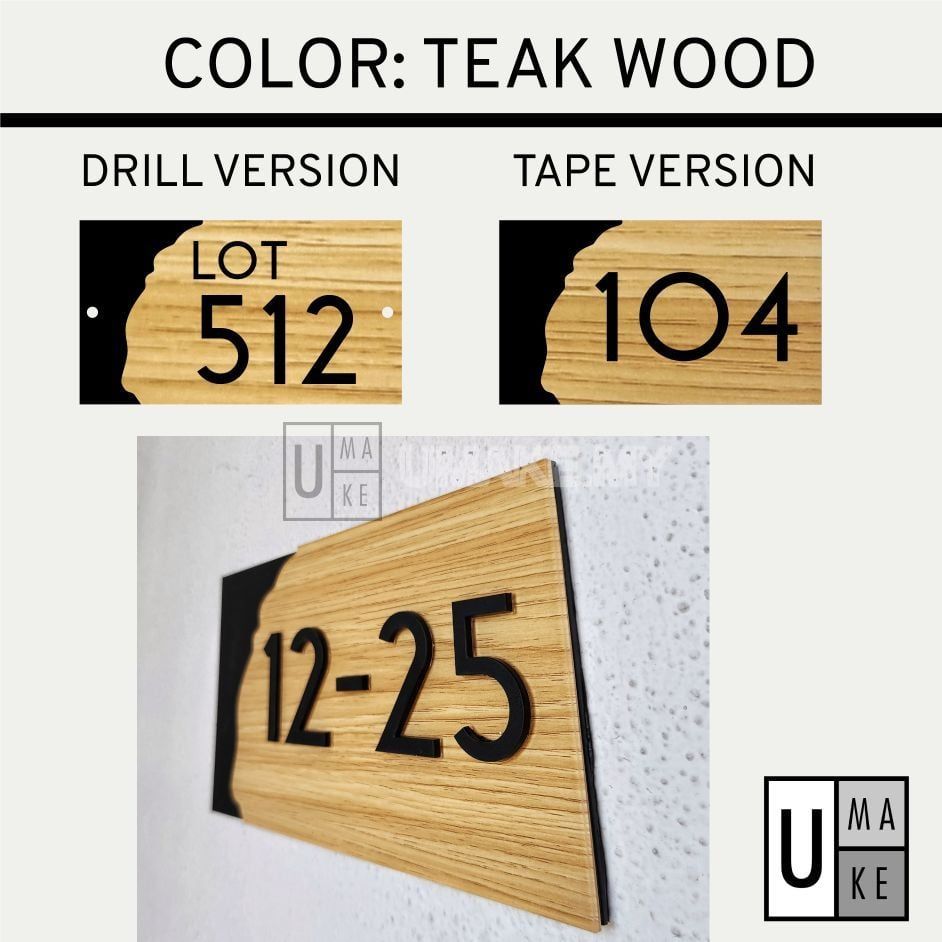 Custom Wood & Acrylic House Number Plate