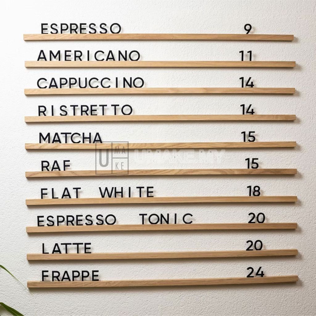 Interchangeable Acrylic Letter Menu Board