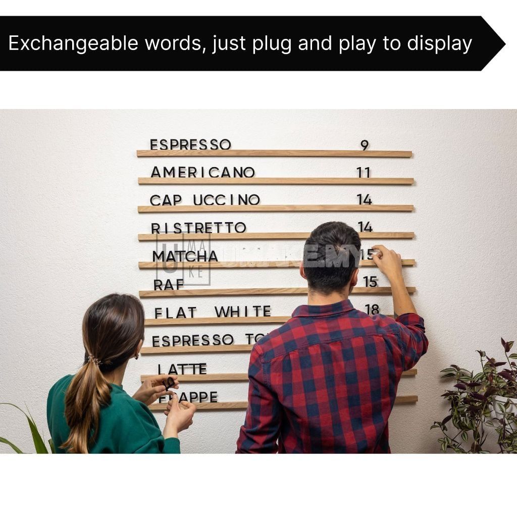 Interchangeable Acrylic Letter Menu Board