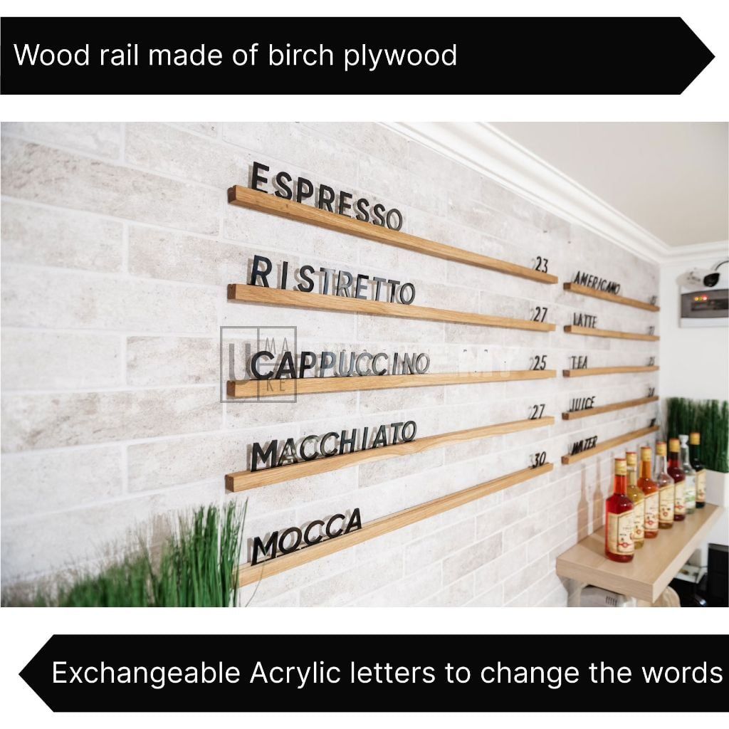 Interchangeable Acrylic Letter Menu Board