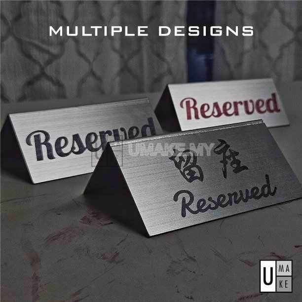 Stainless Steel Reserved Table Sign