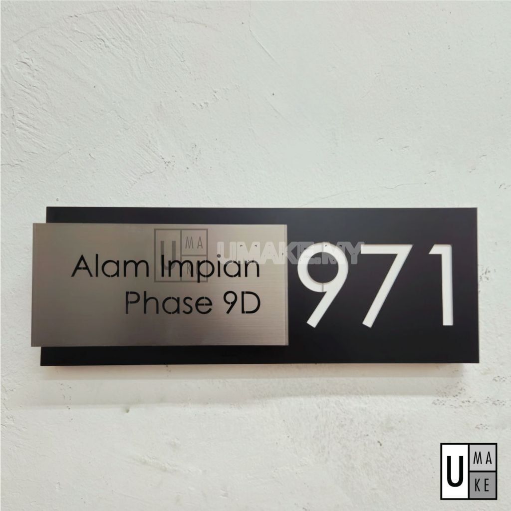 Custom 3D Stainless Steel House Number Plate