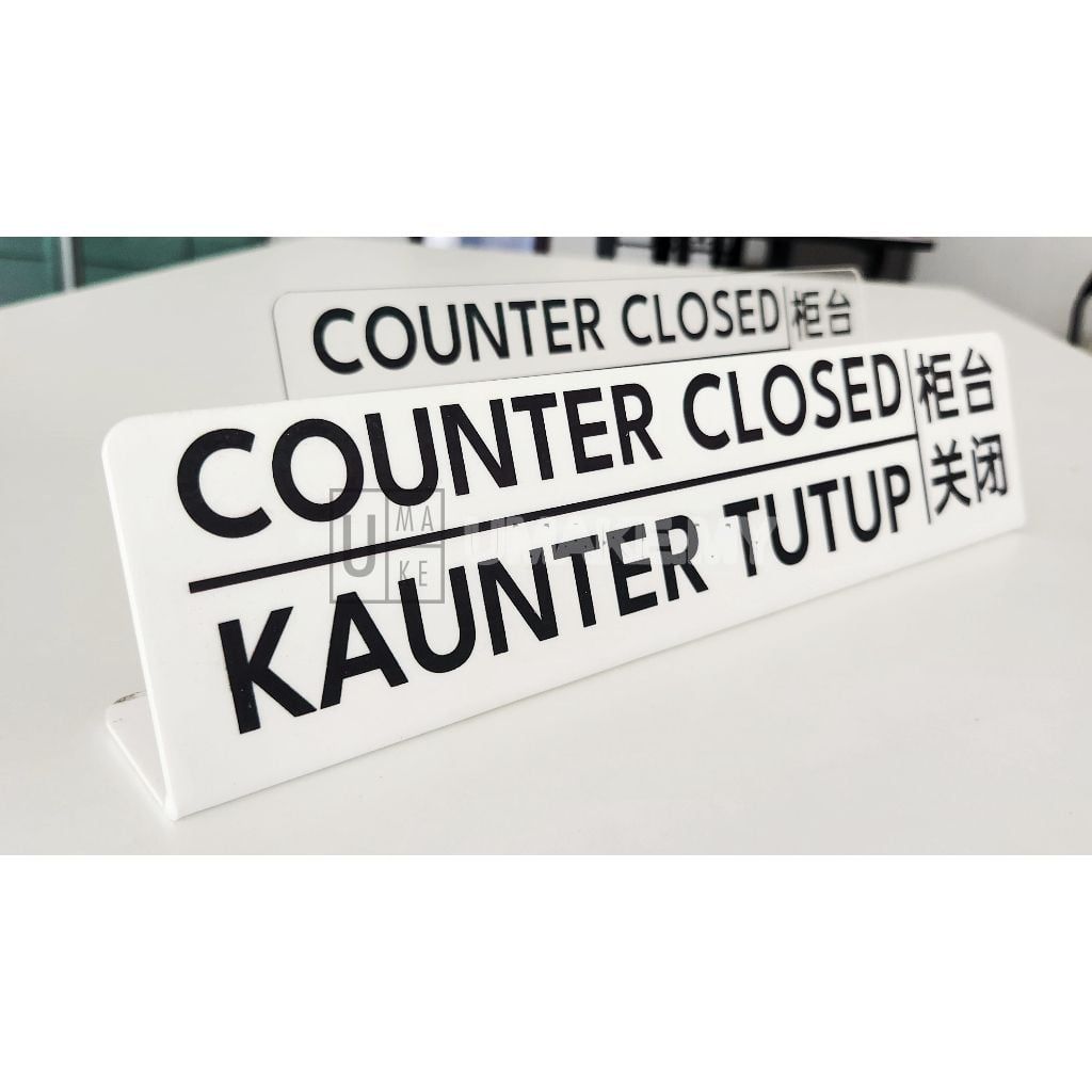 Counter Closed Acrylic Sign