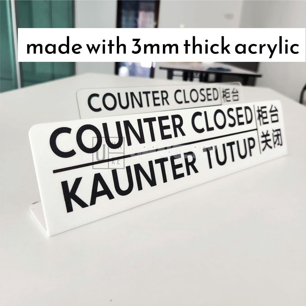 Counter Closed Acrylic Sign