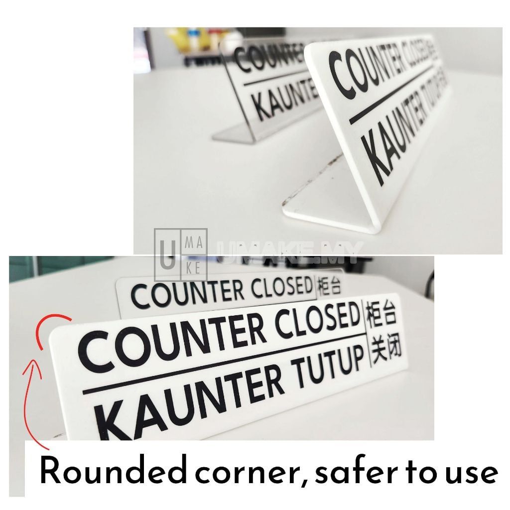 Counter Closed Acrylic Sign