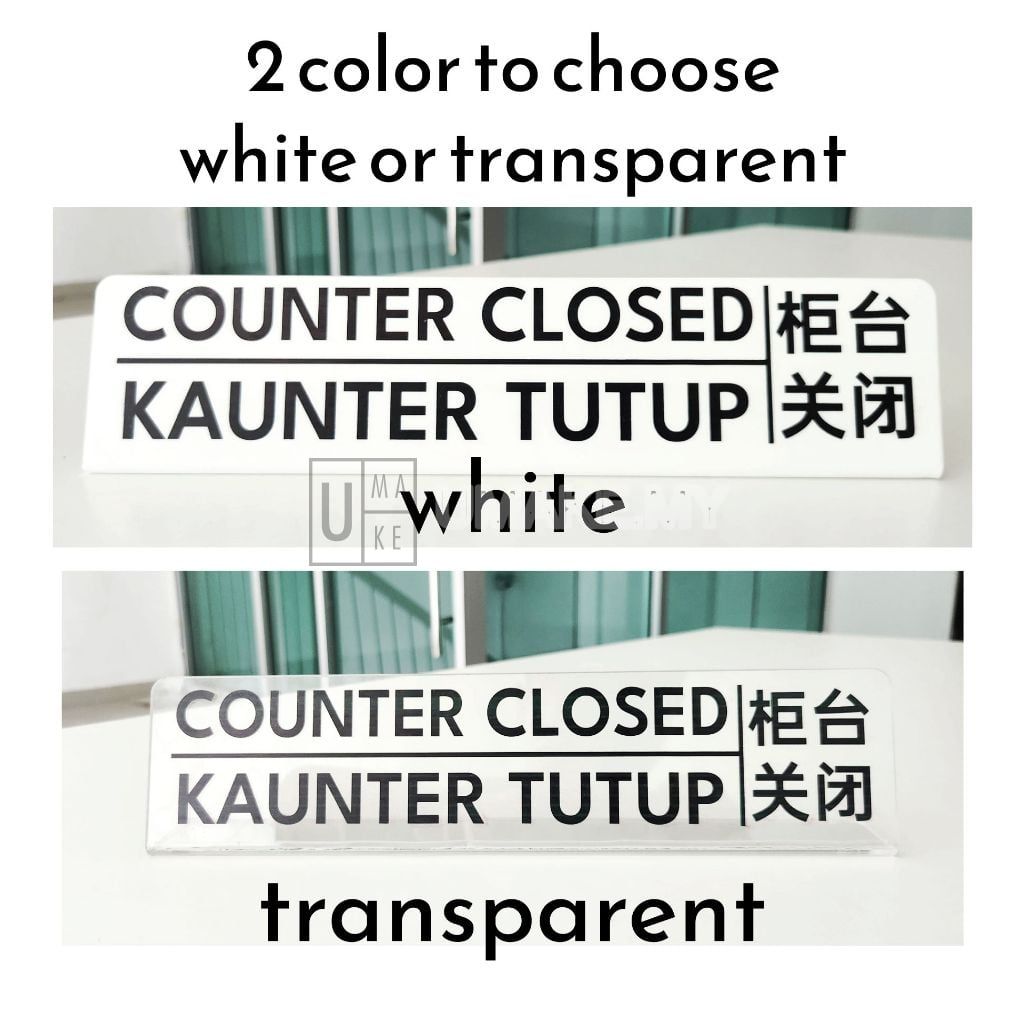 Counter Closed Acrylic Sign