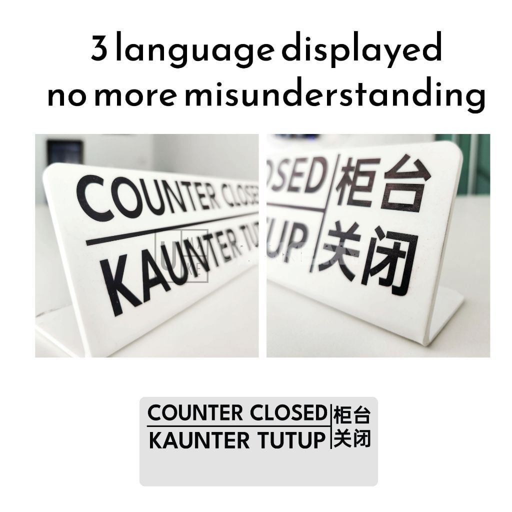 Counter Closed Acrylic Sign