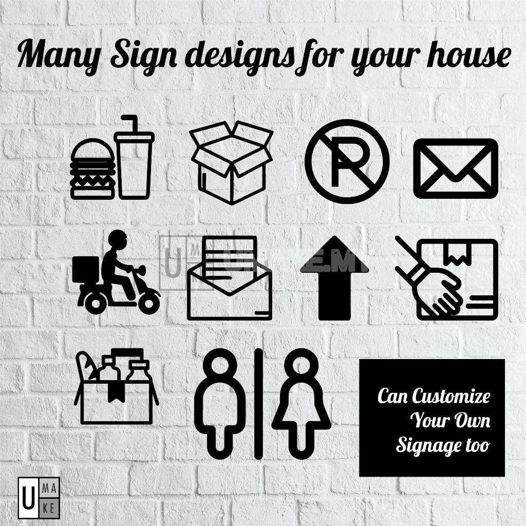 Minimalist Acrylic Outdoor Sign (Delivery / Food / Parcel)