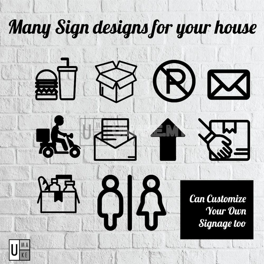 Minimalist Acrylic Outdoor Sign (Delivery / Food / Parcel)