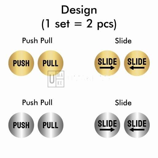 Gold/Silver Push Pull Door Sign Set