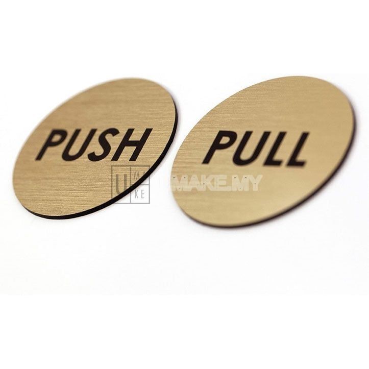 Gold/Silver Push Pull Door Sign Set