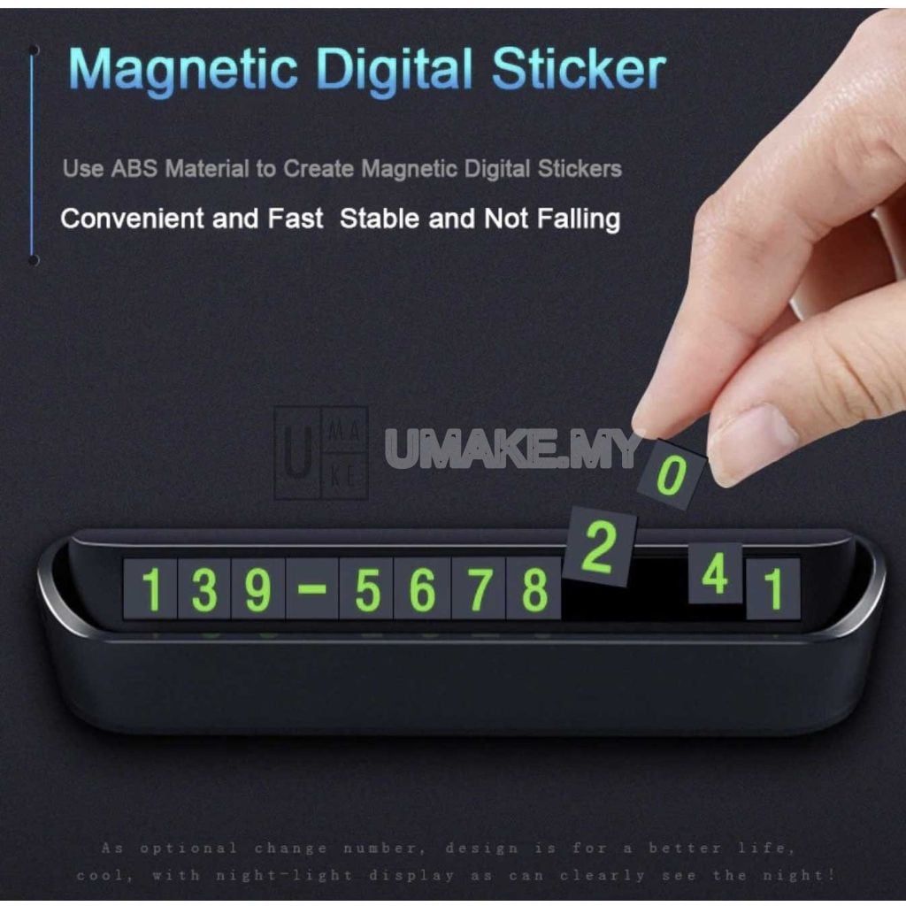 Glow-in-the-Dark Temporary Parking Number