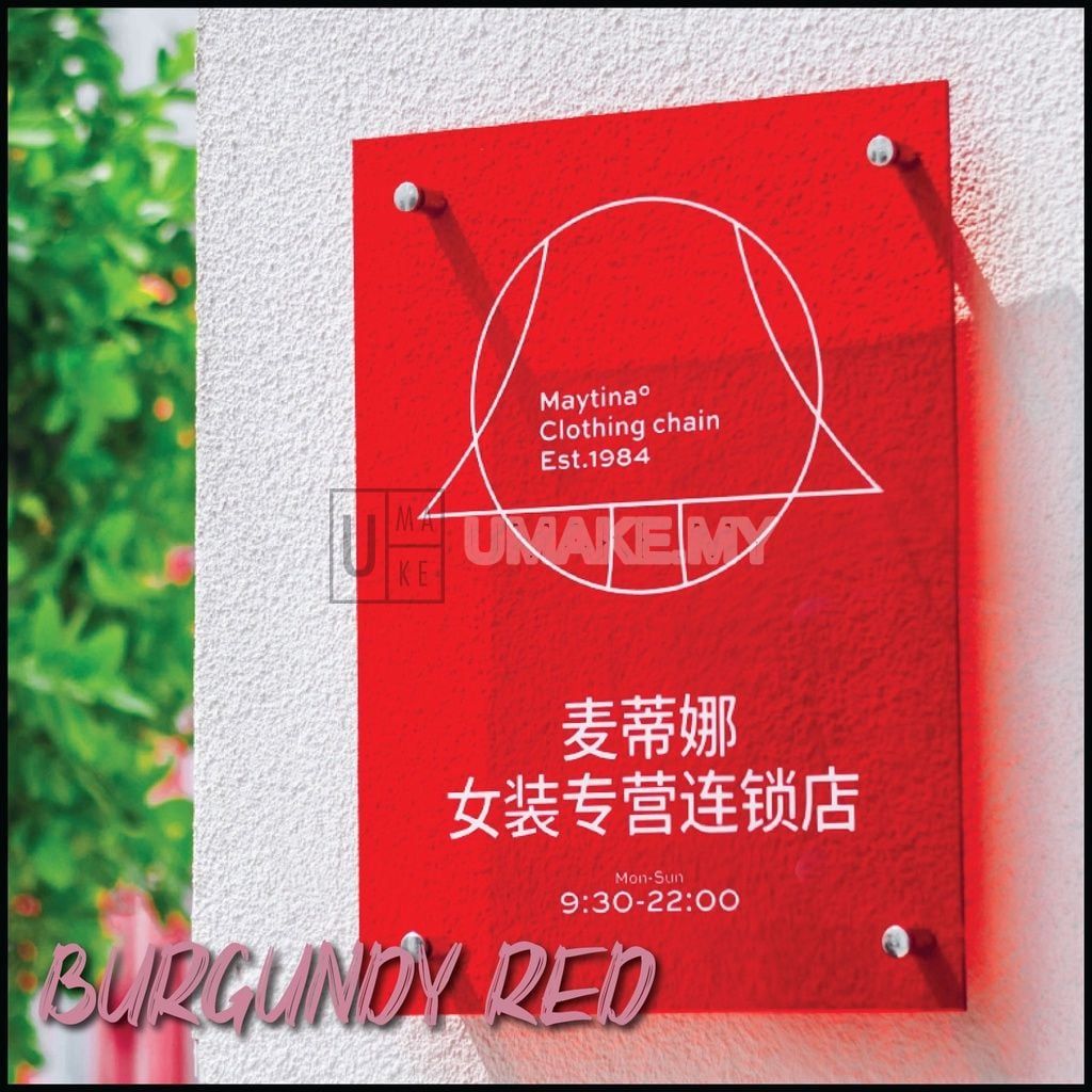 Coloured Transparent Acrylic Business Signboard