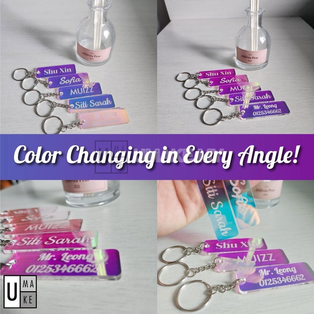 Colour-Changing Acrylic Name Keychain