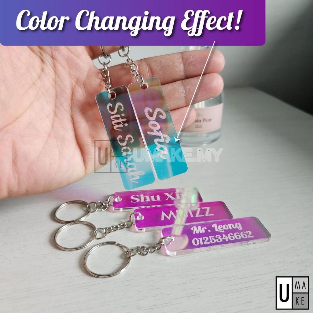 Colour-Changing Acrylic Name Keychain