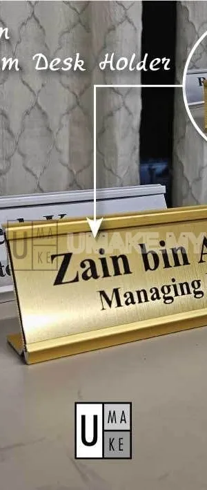 Metallic Acrylic Desk Name Plate (Aluminium Frame)