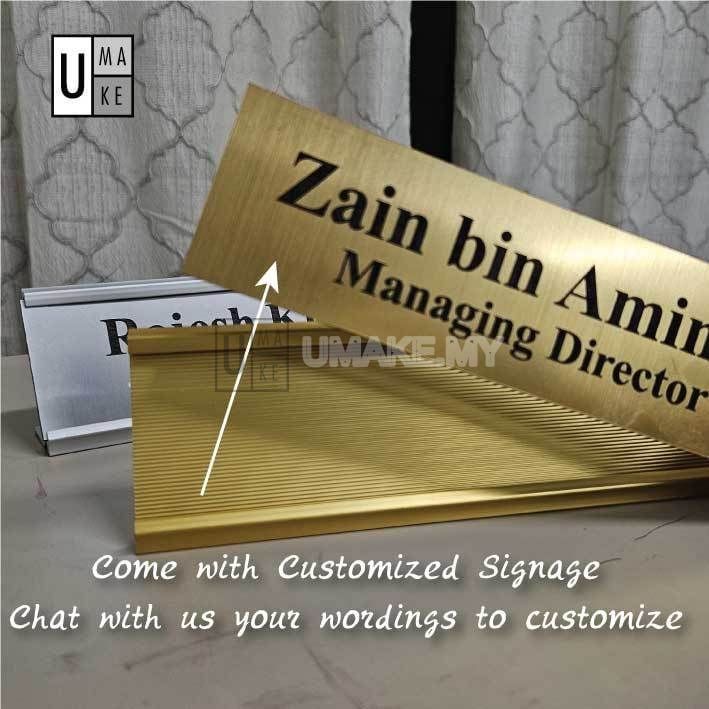 Metallic Acrylic Desk Name Plate (Aluminium Frame)