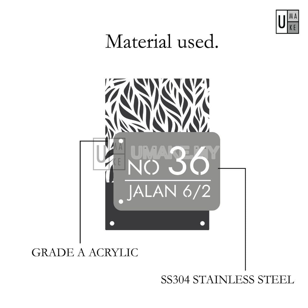 Stainless Steel Artisan House Number Plate