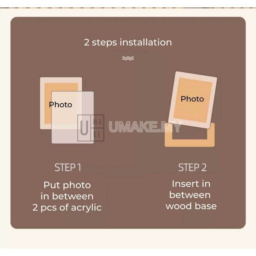 Acrylic Photo Frame with Wood Stand