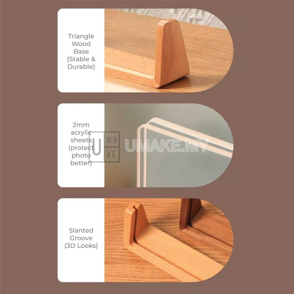 Acrylic Photo Frame with Wood Stand