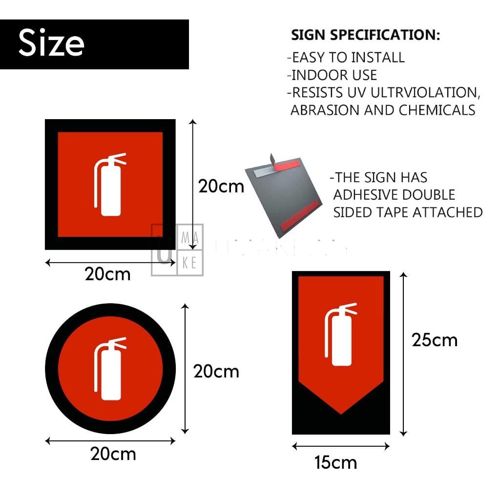3D Acrylic Fire Extinguisher Sign