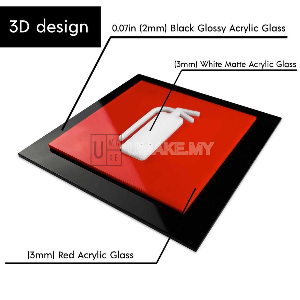 3D Acrylic Fire Extinguisher Sign
