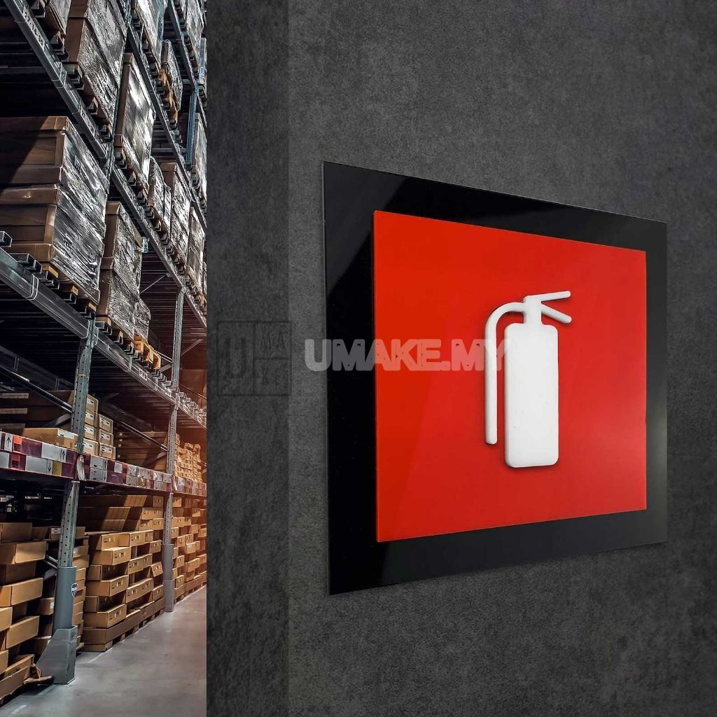 3D Acrylic Fire Extinguisher Sign